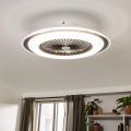 Brilagi - Luminária LED Regulável com Ventilador RONDA LED/48W/230V 3000-6000K preta + comando à distância