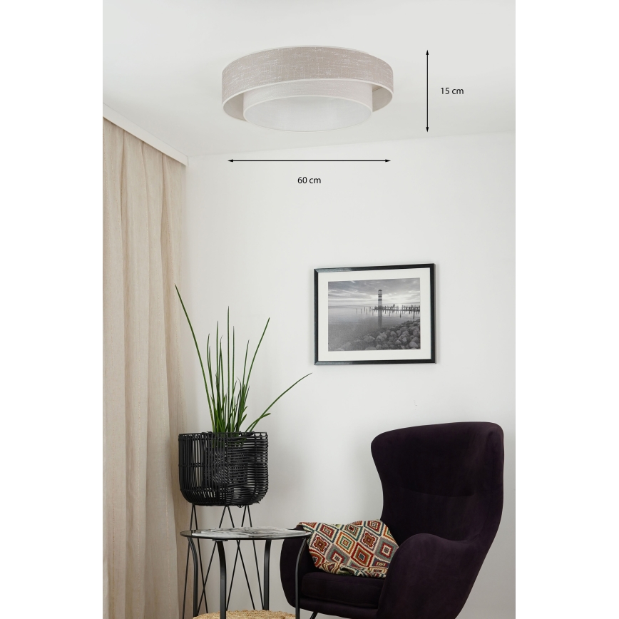 Brilagi - Plafon LED dimerizável DOVER SHINE LED/24W/230V diâmetro 60 cm 3000/4000/6500K cinzento/creme + comando remoto