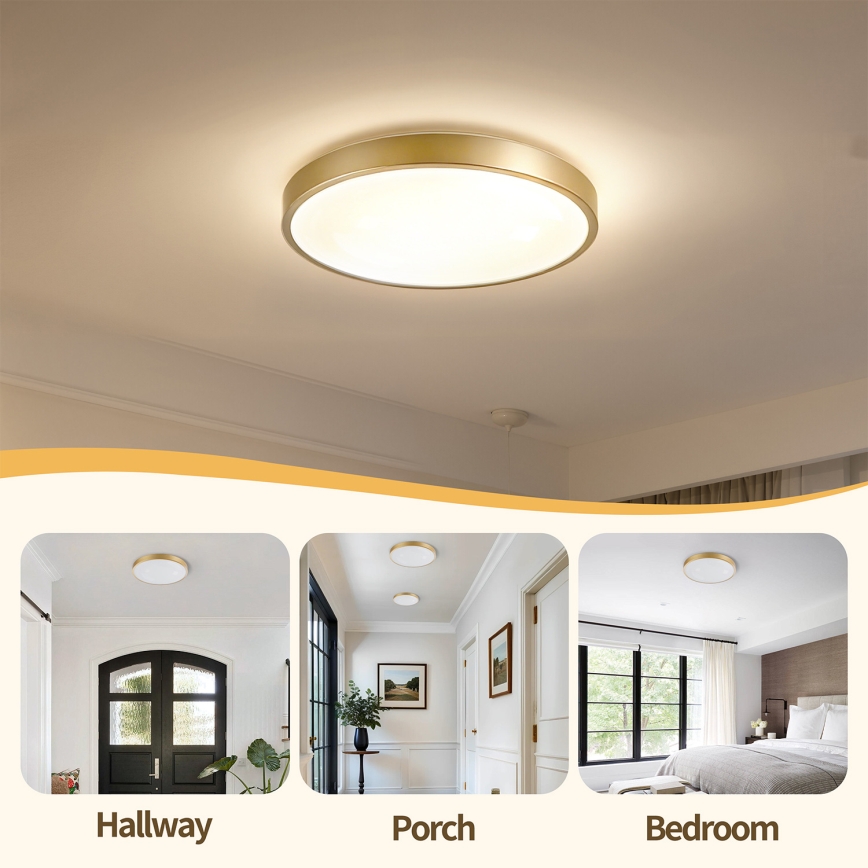 Brilagi - Luminária de teto dimerizável GLASS POOL DOUBLE LED/48W/230V 3000-6000K 40 cm dourada + comando remoto