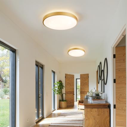 Brilagi - Luminária de teto dimerizável GLASS POOL DOUBLE LED/48W/230V 3000-6000K 40 cm dourada + comando remoto