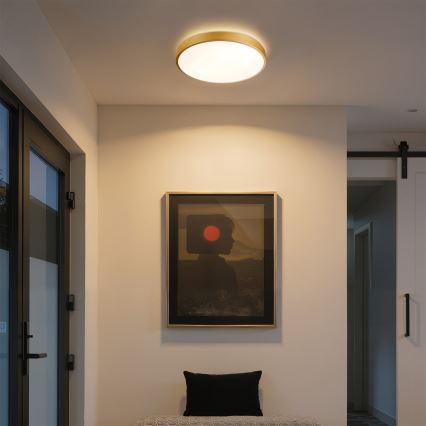 Brilagi - Luminária de teto dimerizável GLASS POOL DOUBLE LED/48W/230V 3000-6000K 40 cm dourada + comando remoto