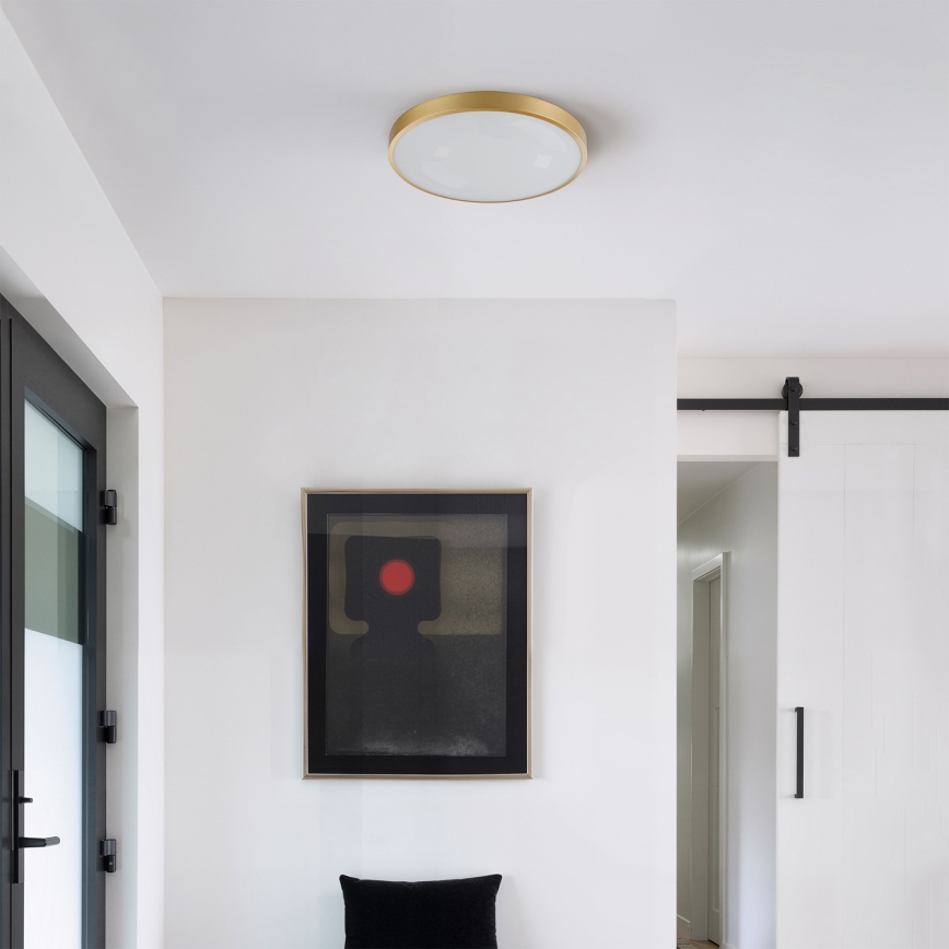 Brilagi - Luminária de teto dimerizável GLASS POOL DOUBLE LED/48W/230V 3000-6000K 40 cm dourada + comando remoto