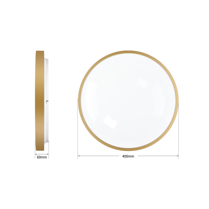 Brilagi - Luminária de teto dimerizável GLASS POOL DOUBLE LED/48W/230V 3000-6000K 40 cm dourada + comando remoto