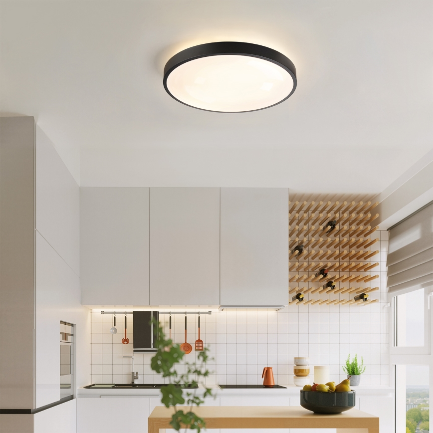 Brilagi - Candeeiro de teto LED dimerizável GLASS POOL DOUBLE LED/48W/230V 3000-6000K 40 cm preto + controlo remoto