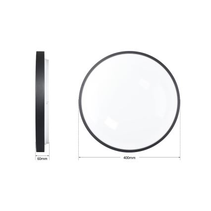 Brilagi - Candeeiro de teto LED dimerizável GLASS POOL DOUBLE LED/48W/230V 3000-6000K 40 cm preto + controlo remoto