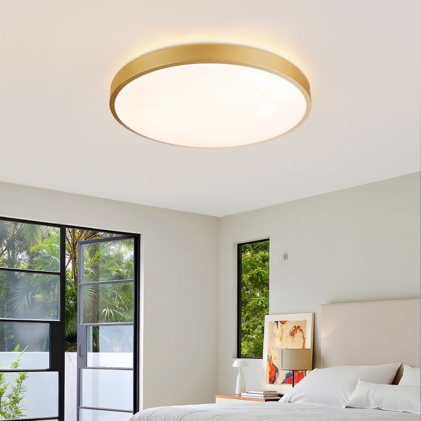 Brilagi - Luminária de teto LED dimerizável GLASS POOL DOUBLE LED/60W/230V 3000-6000K 50 cm dourada + comando remoto