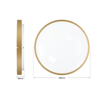 Brilagi - Luminária de teto LED dimerizável GLASS POOL DOUBLE LED/60W/230V 3000-6000K 50 cm dourada + comando remoto