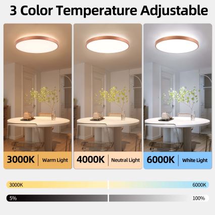 BRILAGI - Candeeiro de teto LED dimável GLASS POOL DOUBLE LED/80W/230V diâmetro 60 cm cobre + controlo remoto