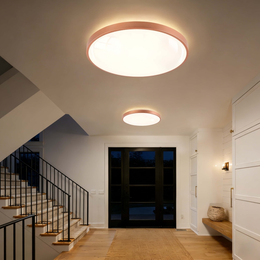BRILAGI - Candeeiro de teto LED dimável GLASS POOL DOUBLE LED/80W/230V diâmetro 60 cm cobre + controlo remoto