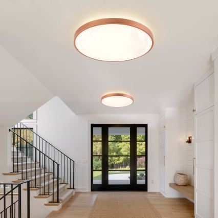 BRILAGI - Candeeiro de teto LED dimável GLASS POOL DOUBLE LED/80W/230V diâmetro 60 cm cobre + controlo remoto