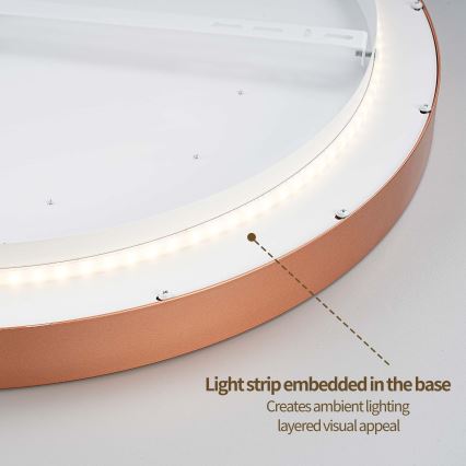 BRILAGI - Candeeiro de teto LED dimável GLASS POOL DOUBLE LED/80W/230V diâmetro 60 cm cobre + controlo remoto