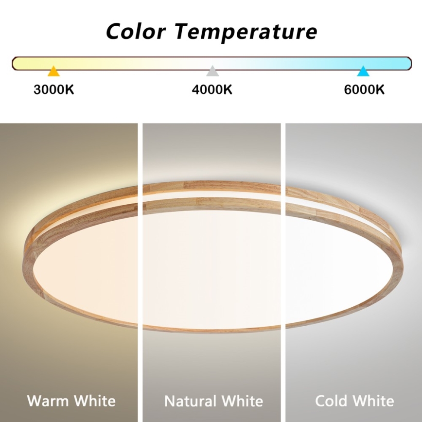 BRILAGI - Luminária de teto LED regulável MOLINA LED/128W/230V 3000-6000K carvalho, Ø 100 cm + controlo remoto