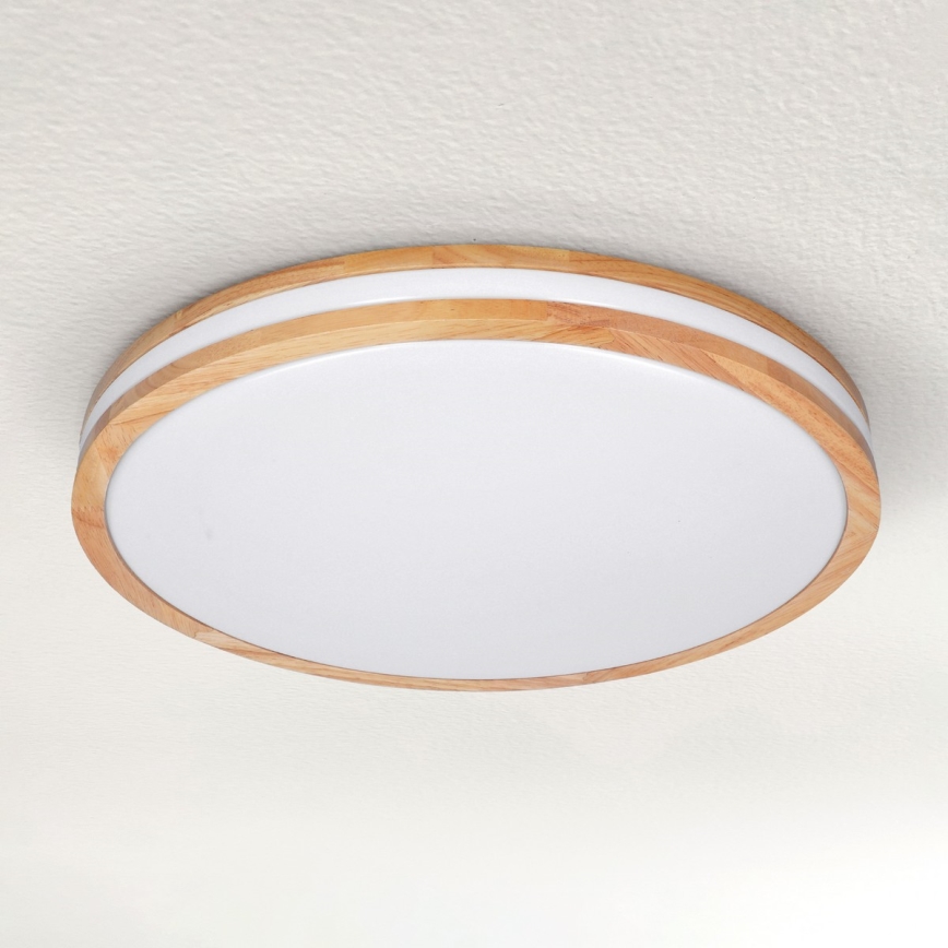 Brilagi - Luminária de teto LED regulável MOLINA LED/60W/230V 3000-6500K carvalho diâmetro 58 cm + controlo remoto