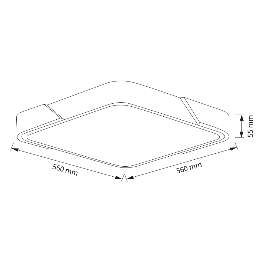 Brilagi - Luminária de teto LED dimerizável PILANA LED/60W/230V 3000-6500K carvalho/preto 56x56 cm + controlo remoto