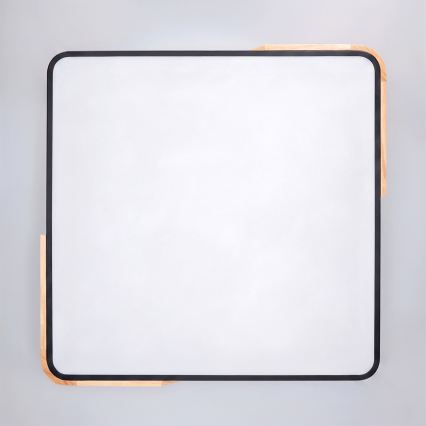 Brilagi - Luminária de teto LED dimerizável PILANA LED/60W/230V 3000-6500K carvalho/preto 56x56 cm + controlo remoto