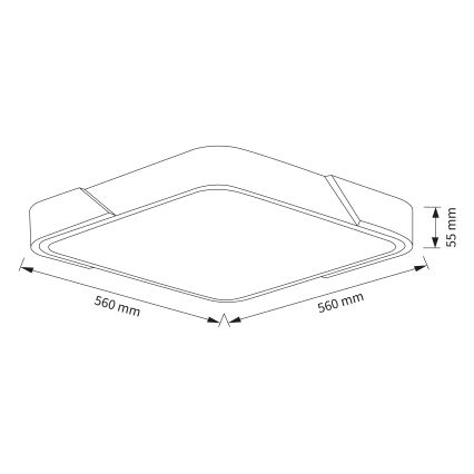 Brilagi - Luminária de teto LED dimerizável PILANA LED/60W/230V 3000-6500K carvalho/preto 56x56 cm + controlo remoto
