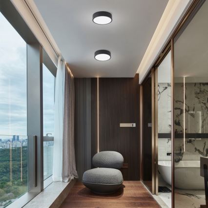 Brilagi - Candeeiro de teto LED dimerizável POOL LED/18W/230V 3000-6000K 20 cm preto + comando remoto