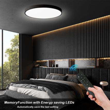 Brilagi - Candeeiro de teto dimerizável LED POOL SMART LED/180W/230V 3000-6000K Ø 120 cm Wi-Fi Tuya preto + controlo remoto