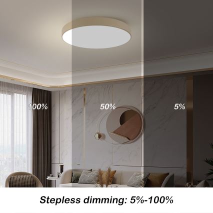 Brilagi - Luminária de teto dimerizável POOL SMART LED/100W/230V 3000-6000K 80 cm bege Wi-Fi Tuya + controle remoto