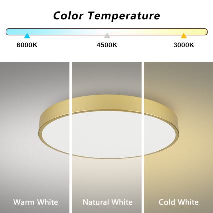 Brilagi - Candeeiro de teto LED dimerizável POOL SMART LED/100W/230V 3000-6000K 80 cm dourado Wi‑Fi Tuya + controlo remoto