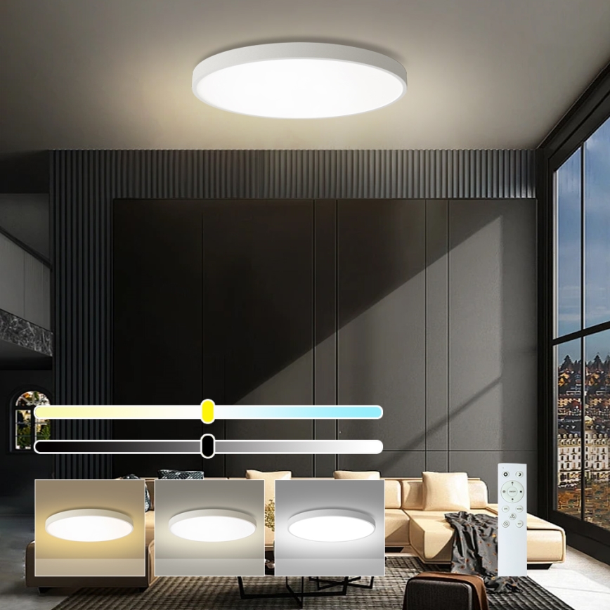 Brilagi - Luminária de teto dimerizável POOL SMART LED/100W/230V 3000–6000K diâmetro 80 cm Wi-Fi Tuya branca + controlo remoto