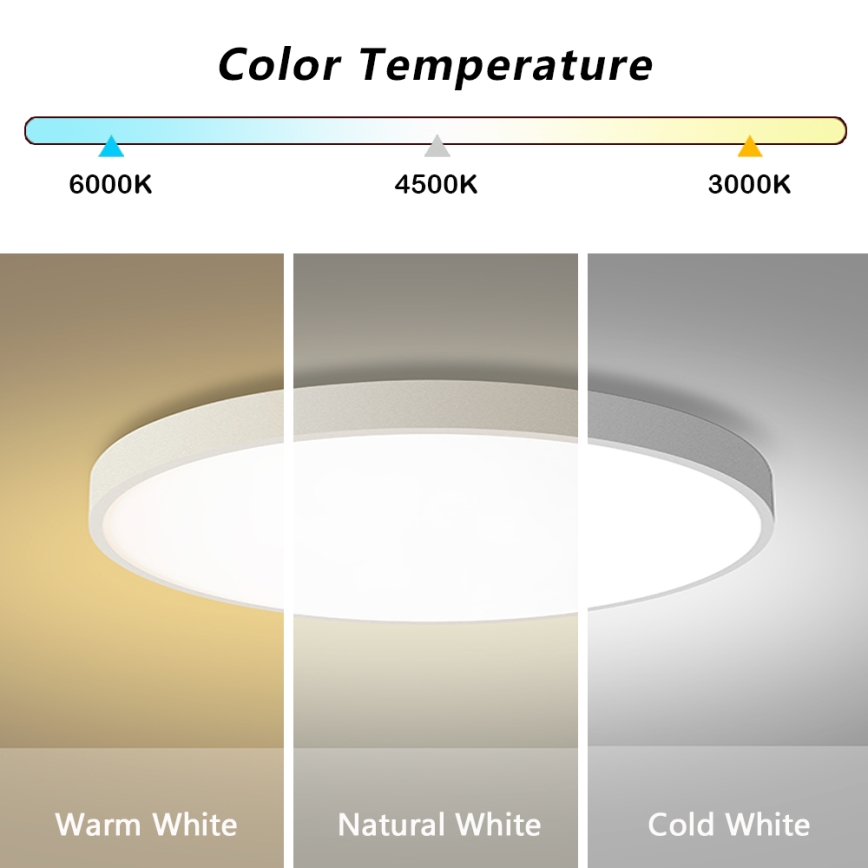 Brilagi - Luminária de teto dimerizável POOL SMART LED/100W/230V 3000–6000K diâmetro 80 cm Wi-Fi Tuya branca + controlo remoto