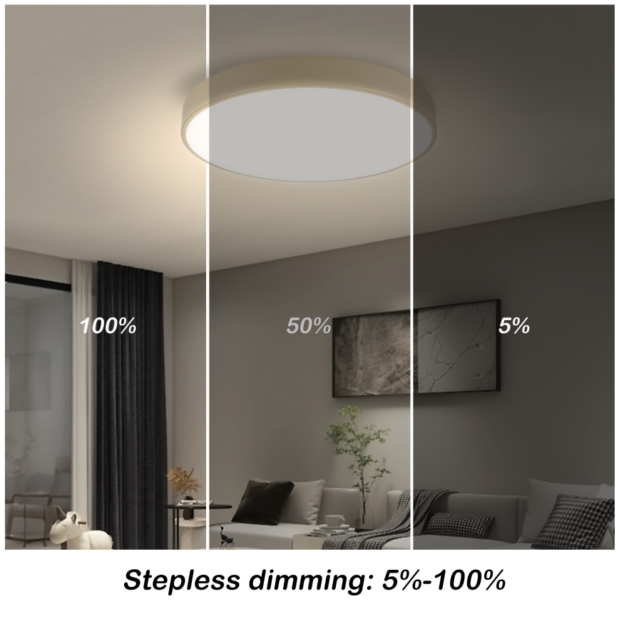 Brilagi - Plafon LED dimerizável POOL SMART LED/48W/230V 3000-6000K Ø 40 cm Wi-Fi Tuya bege + comando remoto