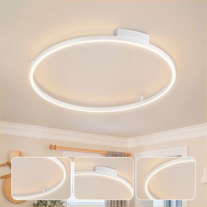Brilagi - Candeeiro de tecto LED dimerizável PORTOFINO LED/60W/230V 3000–6000K diâmetro 80 cm branco + comando à distância