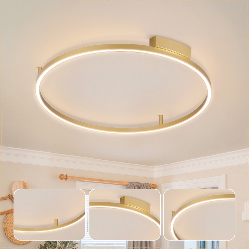 Brilagi - Candeeiro de tecto LED dimerizável PORTOFINO LED/60W/230V 3000-6000K Ø 80 cm dourado + comando remoto