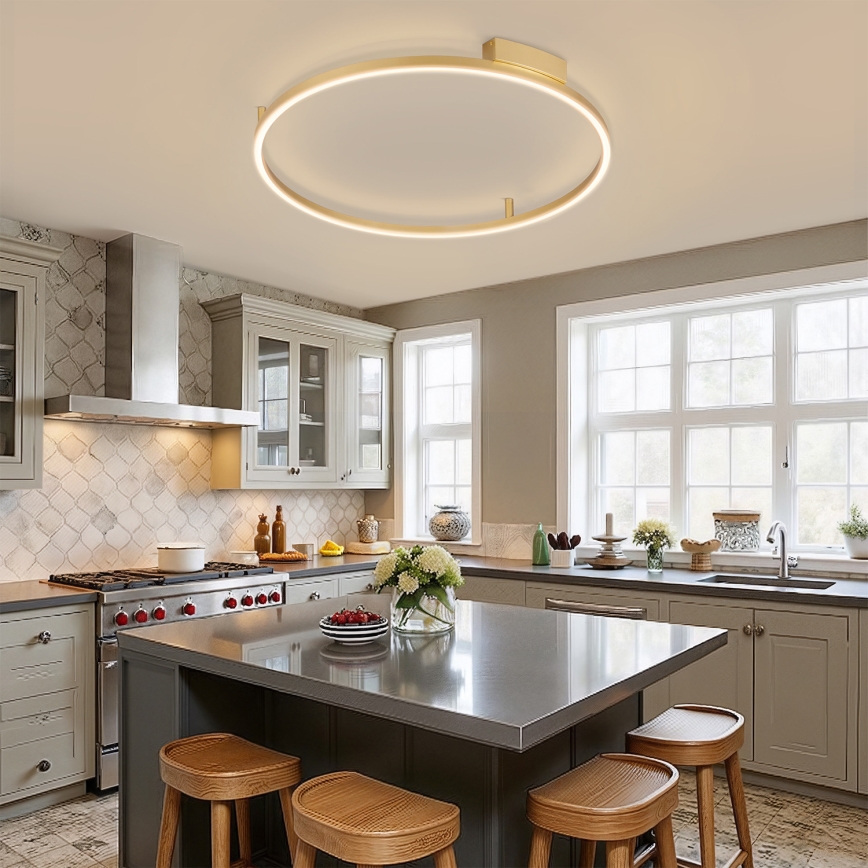 Brilagi - Candeeiro de tecto LED dimerizável PORTOFINO LED/60W/230V 3000-6000K Ø 80 cm dourado + comando remoto