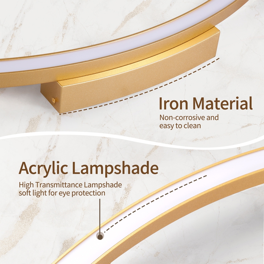 Brilagi - Candeeiro de tecto LED dimerizável PORTOFINO LED/60W/230V 3000-6000K Ø 80 cm dourado + comando remoto