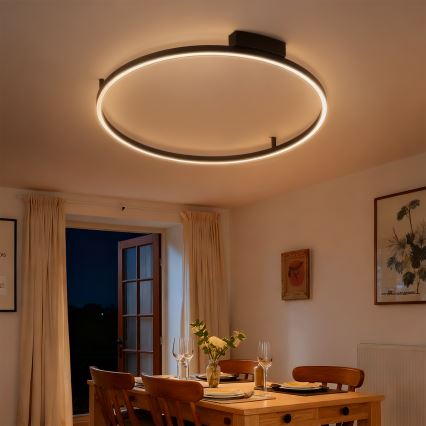 Brilagi - Luminária de teto LED dimerizável PORTOFINO LED/60W/230V 3000-6000K Ø 80 cm preta + controlo remoto
