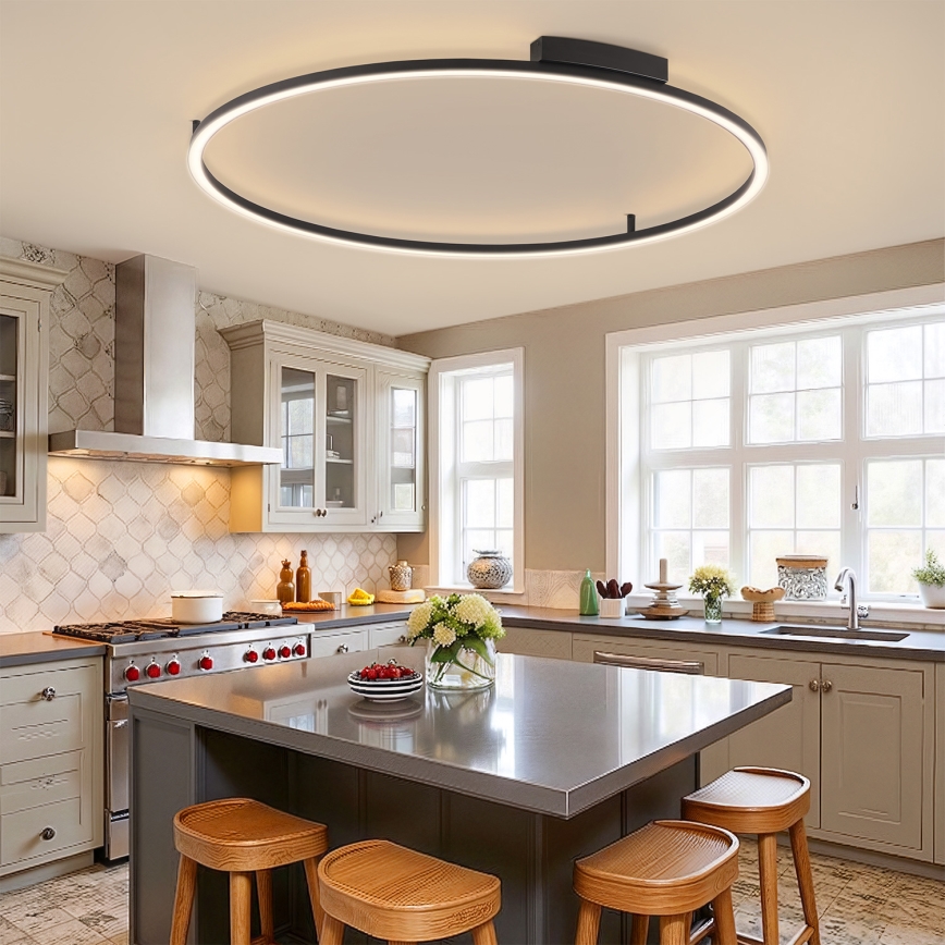 Brilagi - Candeeiro de teto LED dimerizável PORTOFINO LED/85W/230V 3000-6000K Ø 120 cm preto + controlo remoto