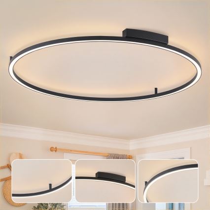 Brilagi - Candeeiro de teto LED dimerizável PORTOFINO LED/85W/230V 3000-6000K Ø 120 cm preto + controlo remoto