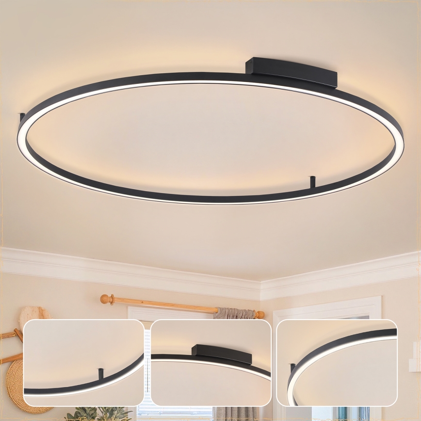 Brilagi - Candeeiro de teto LED dimerizável PORTOFINO LED/85W/230V 3000-6000K Ø 120 cm preto + controlo remoto