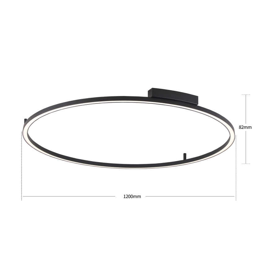 Brilagi - Candeeiro de teto LED dimerizável PORTOFINO LED/85W/230V 3000-6000K Ø 120 cm preto + controlo remoto