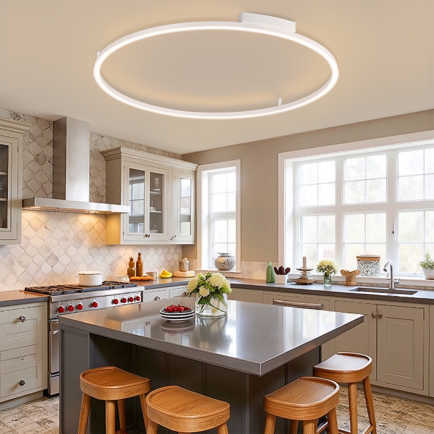 Brilagi - Luminária de teto LED dimável PORTOFINO LED/85W/230V 3000-6000K Ø 120 cm branca + comando remoto