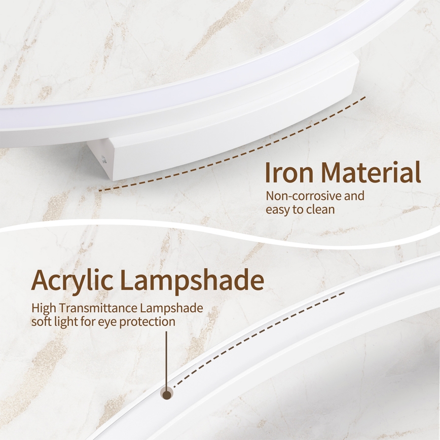 Brilagi - Luminária de teto LED dimável PORTOFINO LED/85W/230V 3000-6000K Ø 120 cm branca + comando remoto