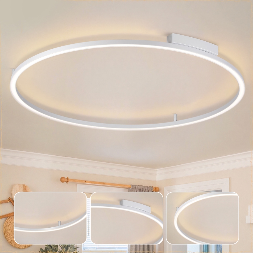 Brilagi - Luminária de teto LED dimerizável PORTOFINO LED/85W/230V 3000-6000K Ø 120 cm prateada + comando remoto