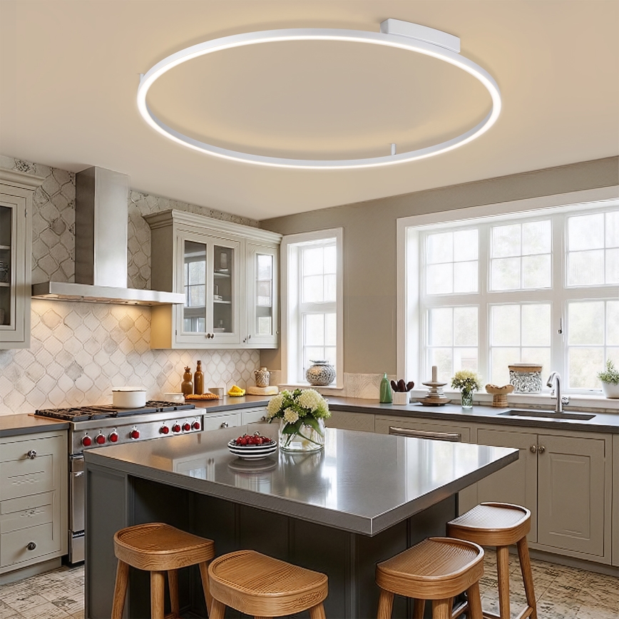 Brilagi - Luminária de teto LED dimerizável PORTOFINO LED/85W/230V 3000-6000K Ø 120 cm prateada + comando remoto
