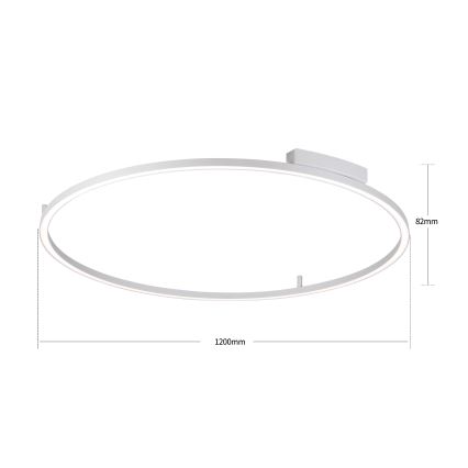 Brilagi - Luminária de teto LED dimerizável PORTOFINO LED/85W/230V 3000-6000K Ø 120 cm prateada + comando remoto