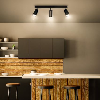 Brilagi - Foco LED RGBW dimerizável SELE 3xGU10/4,8W/230V 3000K preto + comando remoto