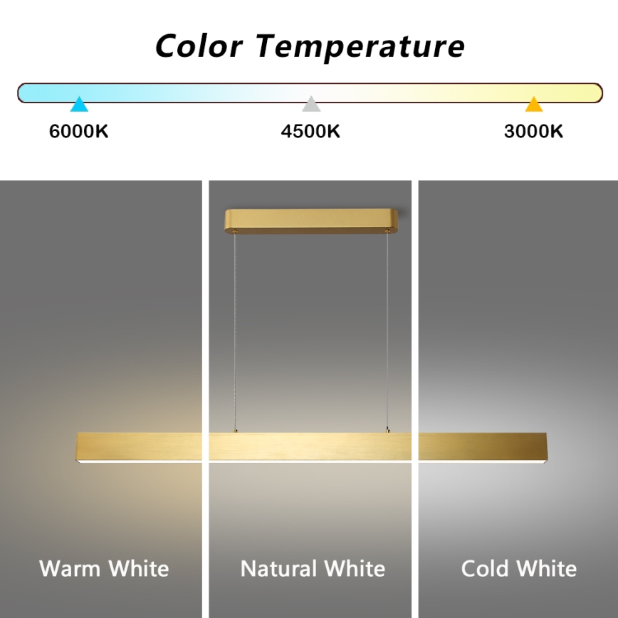 Brilagi - Lustre LED regulável em cabo SLEEKLINE SMART LED/40W/230V 3000-6000K Wi-Fi Tuya dourado + comando à distância