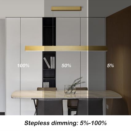 Brilagi - Lustre LED regulável em cabo SLEEKLINE SMART LED/40W/230V 3000-6000K Wi-Fi Tuya dourado + comando à distância