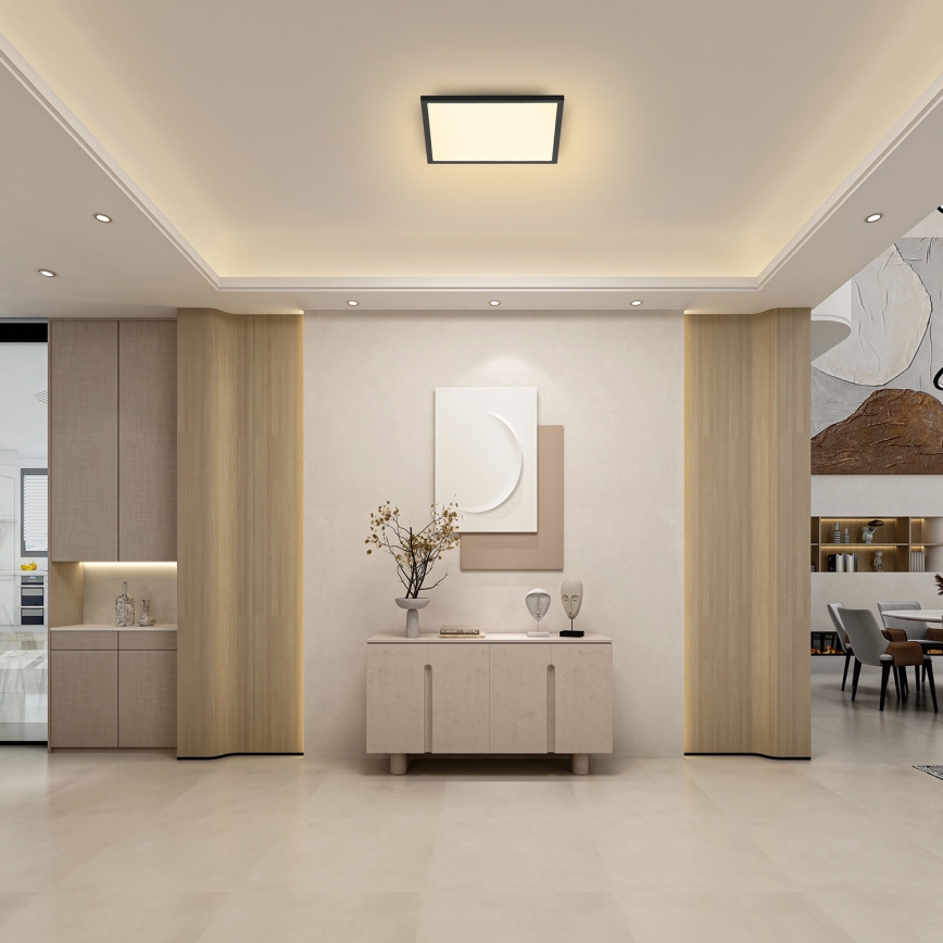 Brilagi - Candeeiro de teto LED dimerizável SLIMFRAME LED/25W/230V 30x30 cm 3000-6000K preto + controlo remoto