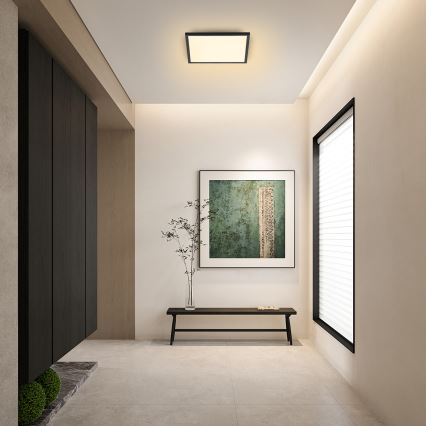 Brilagi - Candeeiro de teto LED dimerizável SLIMFRAME LED/25W/230V 30x30 cm 3000-6000K preto + controlo remoto