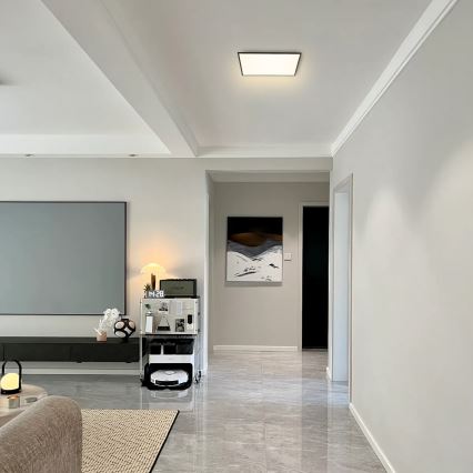 Brilagi - Plafon LED dimerizável SLIMFRAME LED/36W/230V 45x45 cm 3000-6000K preto + comando à distância