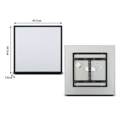 Brilagi - Plafon LED dimerizável SLIMFRAME LED/36W/230V 45x45 cm 3000-6000K preto + comando à distância