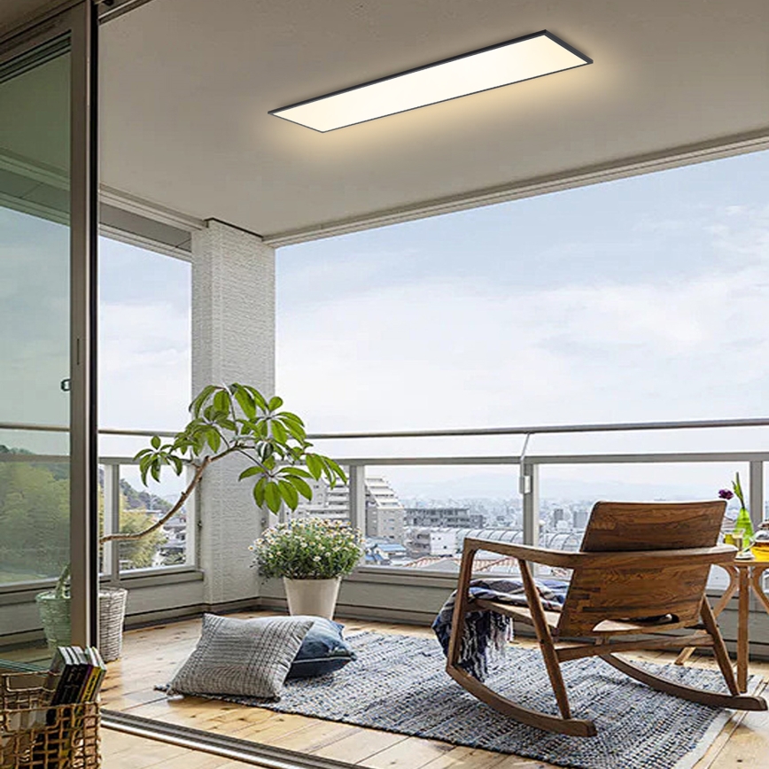 Brilagi - Luminária de teto LED regulável SLIMFRAME LED/58W/230V 120x30 cm 3000-6000K preta + controlo remoto