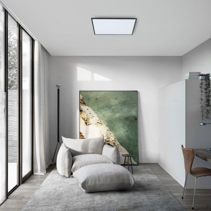 Brilagi - Candeeiro de teto LED regulável SLIMFRAME LED/58W/230V 60x60 cm 3000-6000K preto + comando remoto